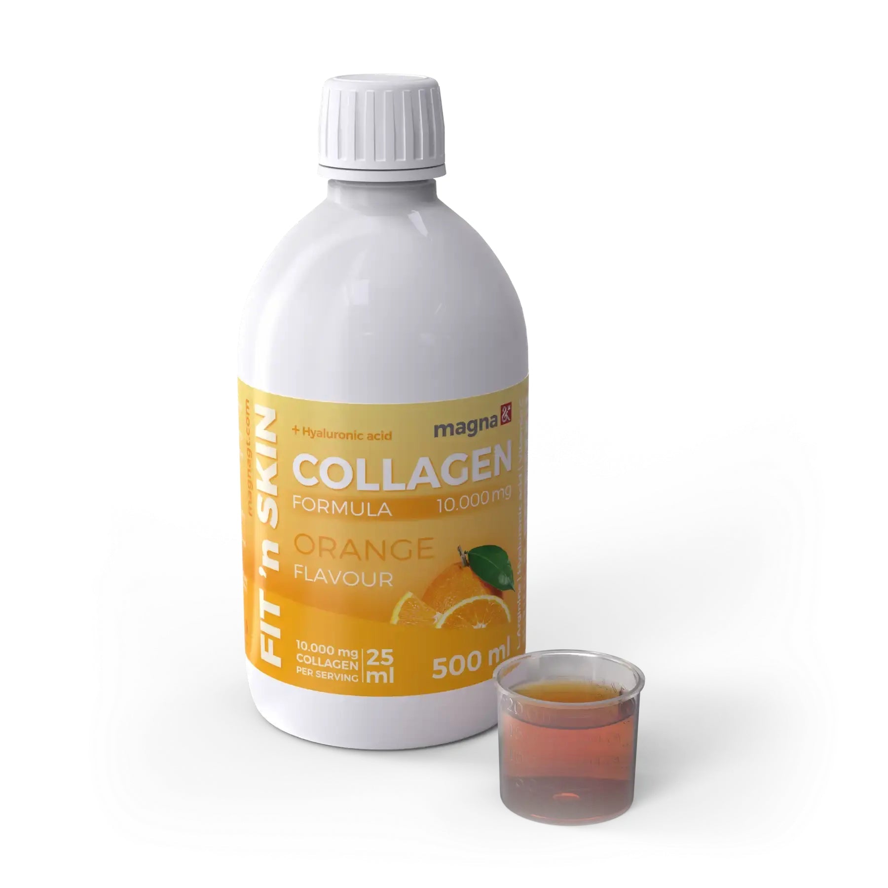 FIT 'n SKIN kollagén ital narancs ízben, üvegpalackban