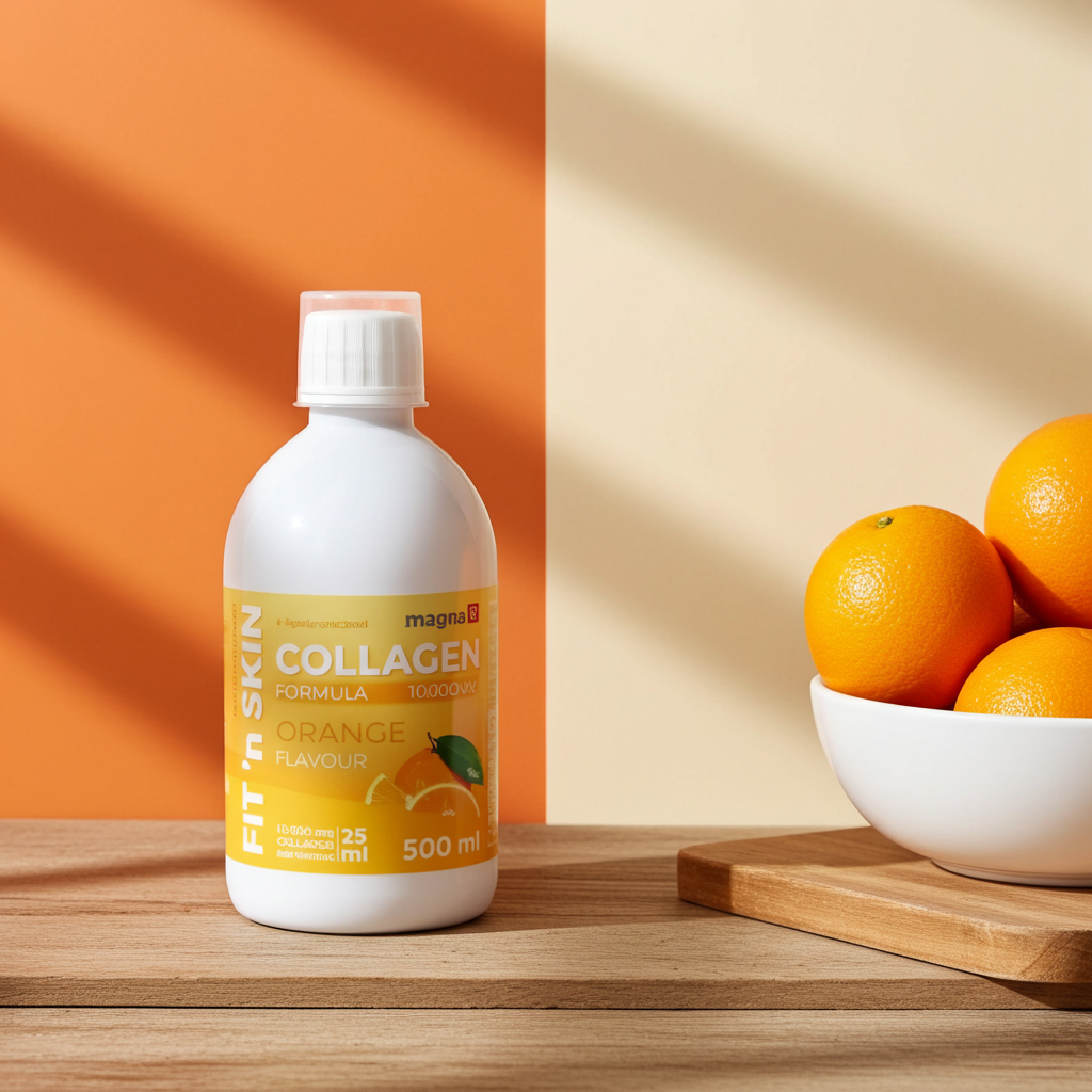 FIT n SKIN kollagén ital narancs ízzel, 10 000 mg hidrolizált marha kollagén tartalommal