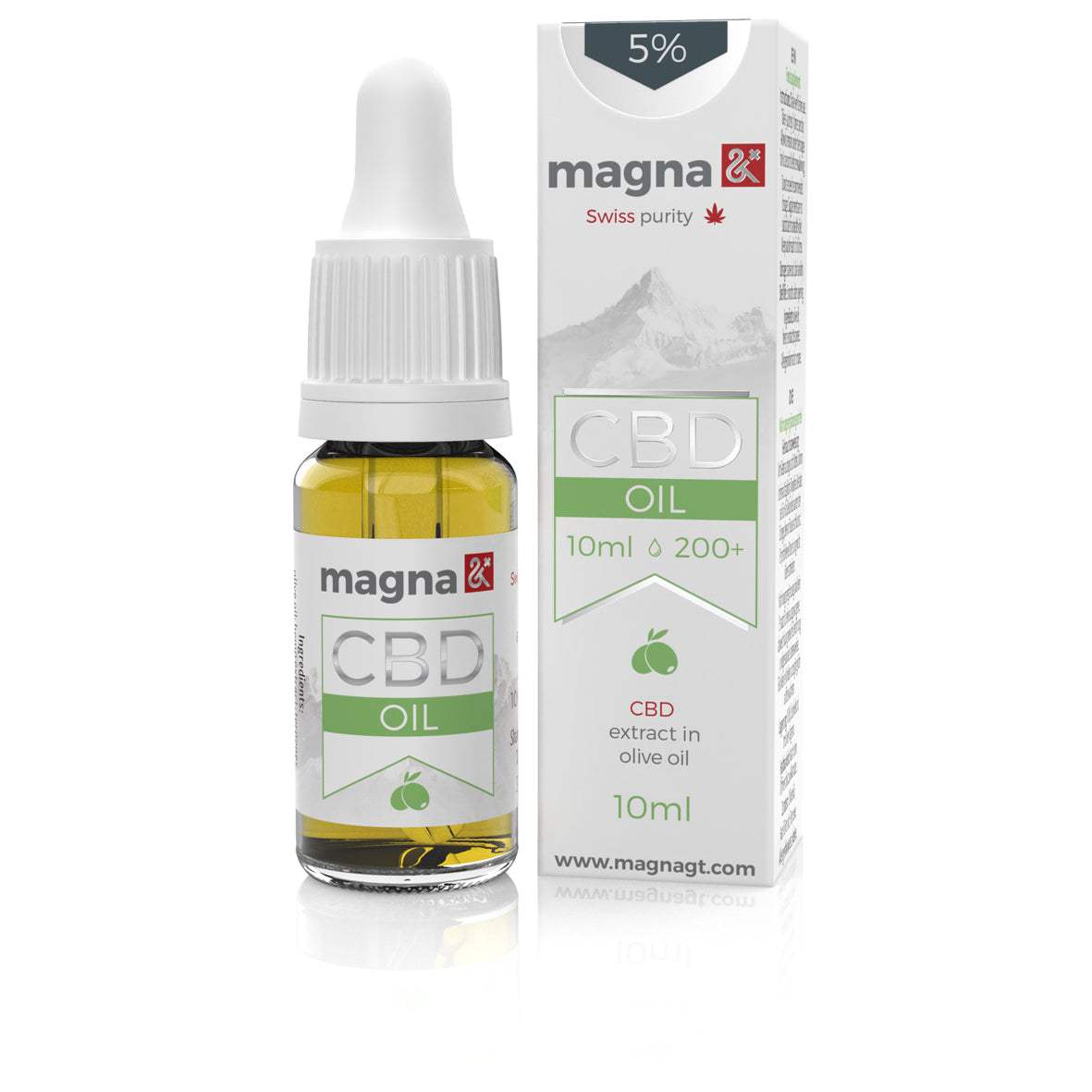 Magna G&T 5% CBD Olaj 500mg, 10ml, oliva olajban, teljes spektrumú CBD olaj.