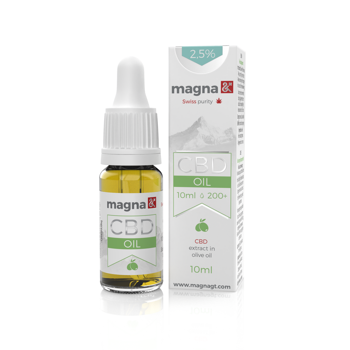 Magna G&amp;T 2.5% CBD Oil 250mg | 10ml | in olive oil